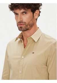 Tommy Jeans Koszula Original DM0DM04405 Beżowy Slim Fit. Kolor: beżowy. Materiał: bawełna #5