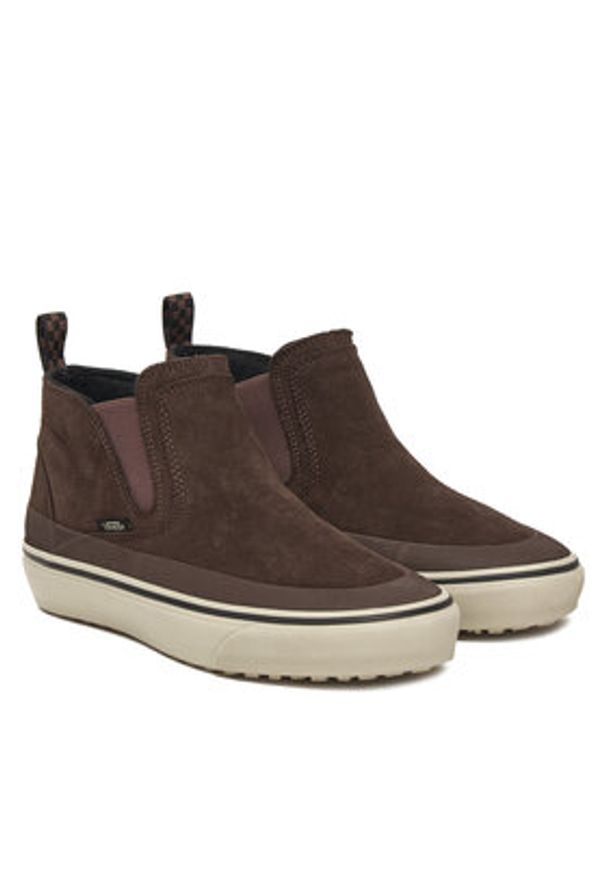 Vans Sneakersy MTE Mid-Slip Insulated VN000DANBRO1 Brązowy. Kolor: brązowy. Materiał: skóra, zamsz