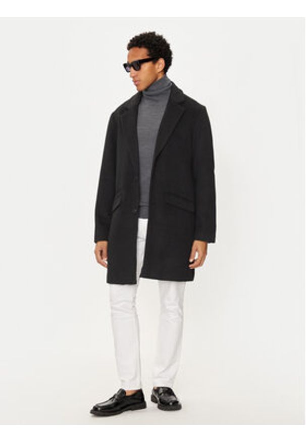 Jack & Jones Płaszcz przejściowy Hays 12258389 Czarny Regular Fit. Kolor: czarny. Materiał: syntetyk
