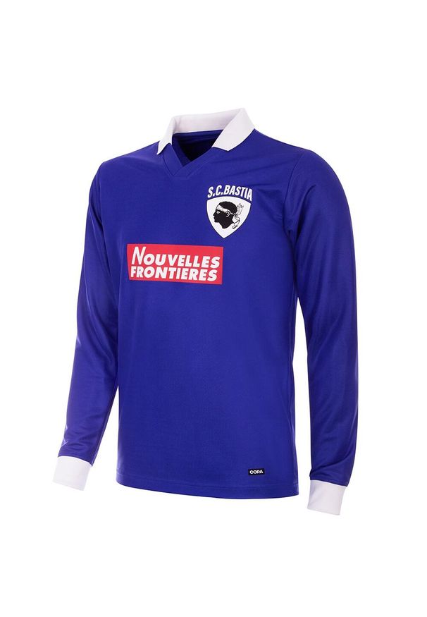 COPA FOOTBALL - Koszulka retro piłkarska dla dorosłych - SC Bastia 1997-98 - Niebieska. Kolor: niebieski. Sport: piłka nożna