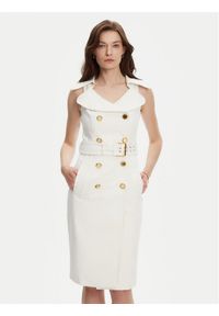 Marciano Guess Sukienka koktajlowa 5YGK37 7311A Biały Regular Fit. Kolor: biały. Materiał: bawełna. Styl: wizytowy