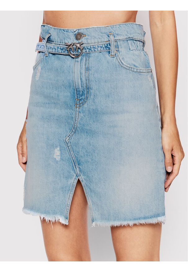 Spódnica jeansowa Pinko. Kolor: niebieski. Materiał: jeans