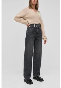 Miss Sixty jeansy damskie high waist. Stan: podwyższony. Kolor: szary