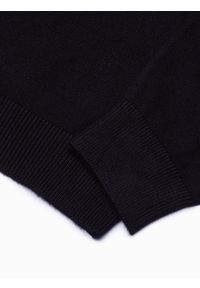 Ombre Clothing - Sweter męski z półgolfem o gładkiej strukturze - czarny V1 E178 - XXL. Kolor: czarny. Materiał: nylon, wiskoza. Wzór: gładki #1
