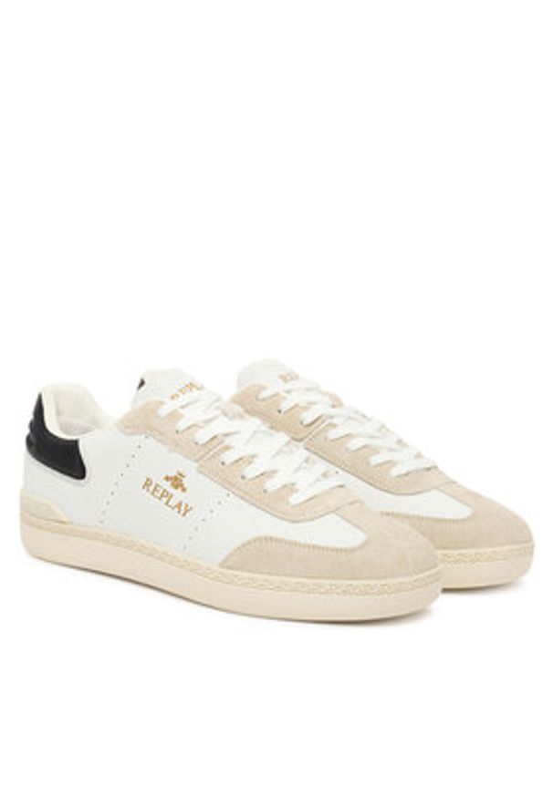 Replay - REPLAY Sneakersy GMSD7.000.C0006L Beżowy. Kolor: beżowy. Materiał: skóra