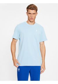 Under Armour T-Shirt Ua M Logo Emb Heavyweight Ss 1373997 Błękitny Loose Fit. Kolor: niebieski. Materiał: bawełna