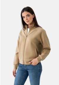 Volcano - Bluza damska ze stójką B-ELIA. Okazja: na co dzień. Typ kołnierza: kołnierzyk stójkowy. Materiał: poliester, bawełna, elastan, materiał. Długość rękawa: raglanowy rękaw. Styl: casual, sportowy #1