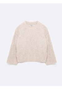 Big-Star - Sweter damski ze stójką beżowy Amaya 805. Typ kołnierza: kołnierzyk stójkowy. Kolor: beżowy. Materiał: jeans, materiał, dzianina. Styl: elegancki
