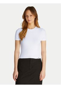 Calvin Klein Jeans T-Shirt J20J225239 Biały Slim Fit. Kolor: biały. Materiał: bawełna #1