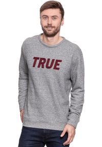 Mustang - MUSTANG BLUZA TAPE SWEATSHIRT MID GREY MELANGE 1006024 4140. Wzór: melanż, napisy #10