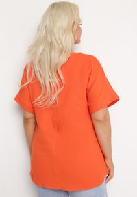 Born2be - Pomarańczowa Bawełniana Bluzka z Kieszonką na Boku Quilea. Kolor: pomarańczowy. Materiał: bawełna. Styl: elegancki #6