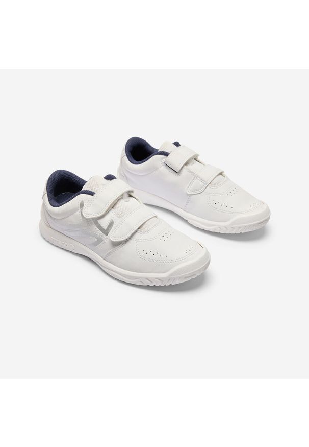 Decathlon - Buty sportowe dla dzieci Artengo TS100. Okazja: na uczelnię. Zapięcie: rzepy. Kolor: biały. Materiał: poliester. Sport: joga i pilates