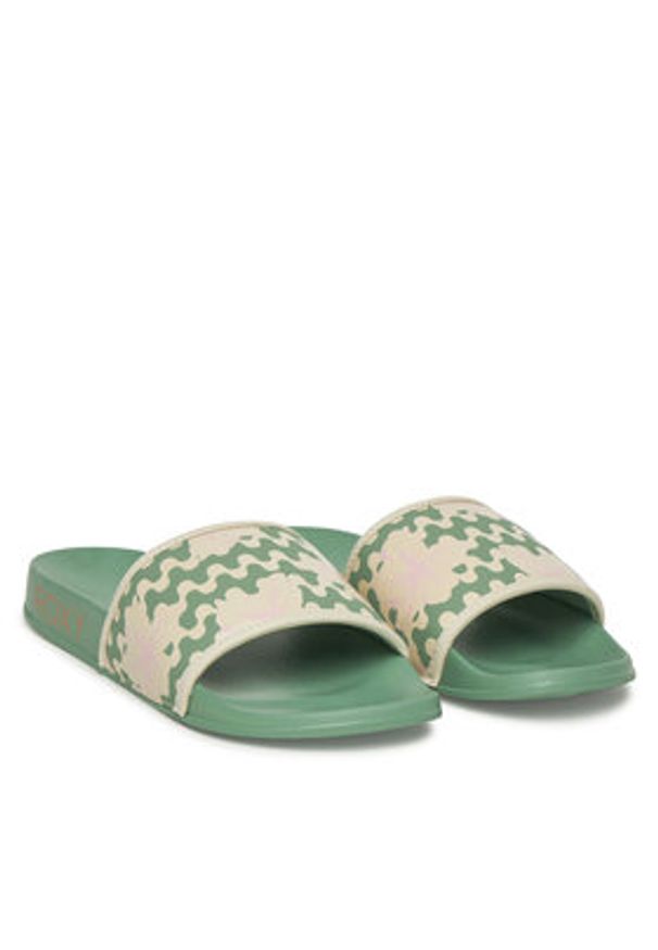 Roxy Klapki ARJL100909 Zielony. Kolor: zielony. Materiał: skóra