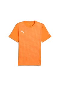 Puma - Męska koszulka Individual Padel z grafiką PUMA. Kolor: pomarańczowy, wielokolorowy, żółty