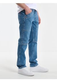 Big-Star - Jeansy męskie z naszywanymi kieszeniami niebieskie Rikus 109. Kolor: niebieski. Styl: klasyczny