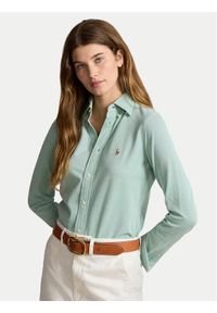 Polo Ralph Lauren Koszula 211924258009 Zielony Slim Fit. Typ kołnierza: polo. Kolor: zielony. Materiał: bawełna