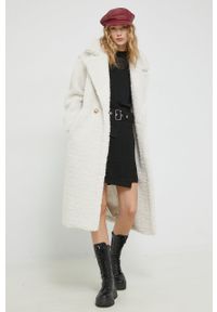 Ugg - UGG płaszcz damski kolor beżowy przejściowy dwurzędowy. Kolor: beżowy #5
