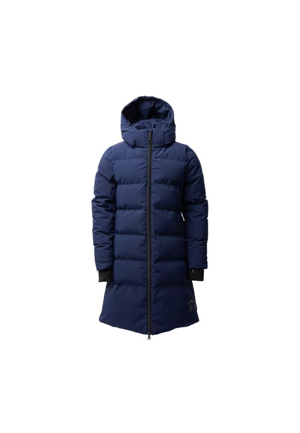 HORZE - Dziewczęca długa kurtka puchowa Horze Paloma. Kolor: czerwony. Materiał: puch. Długość: długie. Styl: młodzieżowy