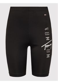 Tommy Jeans Szorty sportowe Logo Repeat Cycle DW0DW12057 Czarny Slim Fit. Kolor: czarny. Materiał: syntetyk #5