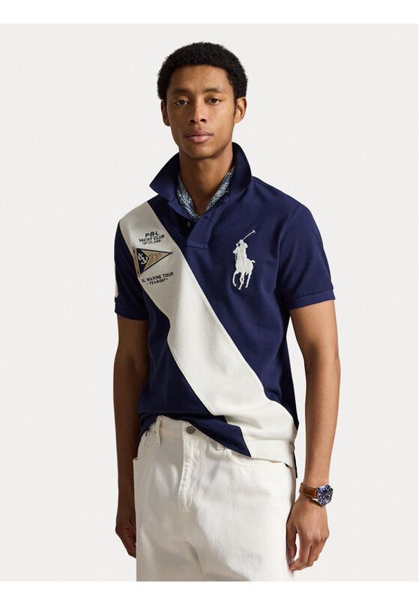 Polo Ralph Lauren Polo 710B21920001 Granatowy Regular Fit. Typ kołnierza: polo. Kolor: niebieski. Materiał: bawełna