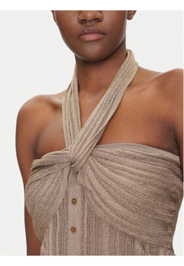 Marciano Guess Top 5GGR16 5811Z Beżowy Slim Fit. Kolor: beżowy. Materiał: syntetyk