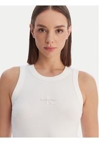 Calvin Klein Jeans Top LV047E200G Biały Slim Fit. Kolor: biały. Materiał: bawełna #3