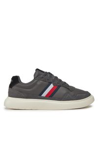 TOMMY HILFIGER - Tommy Hilfiger Sneakersy Light Cupsole Lth Mix Stripes FM0FM04889 Srebrny. Kolor: szary. Materiał: skóra #1