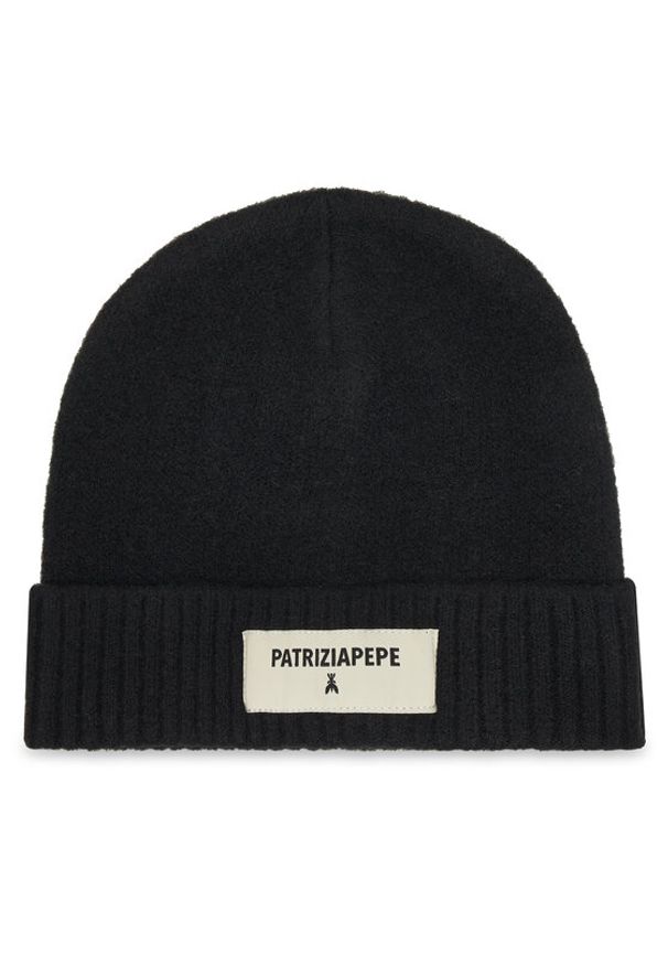 Patrizia Pepe Czapka 8F0082/K287 K103 Czarny. Kolor: czarny. Materiał: materiał