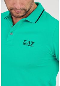 EA7 Emporio Armani - EA7 Zielona męska koszulka polo, Rozmiar L. Typ kołnierza: polo. Kolor: zielony