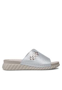 Go Soft Klapki EST-2299-02 Srebrny. Kolor: srebrny. Materiał: skóra