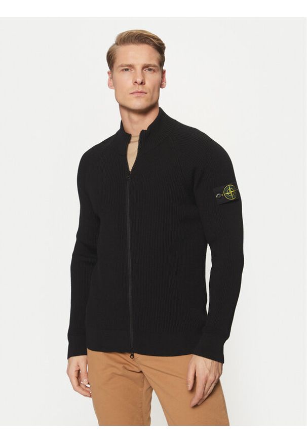 Stone Island Kardigan 8115519C2 Czarny Regular Fit. Kolor: czarny. Materiał: wełna