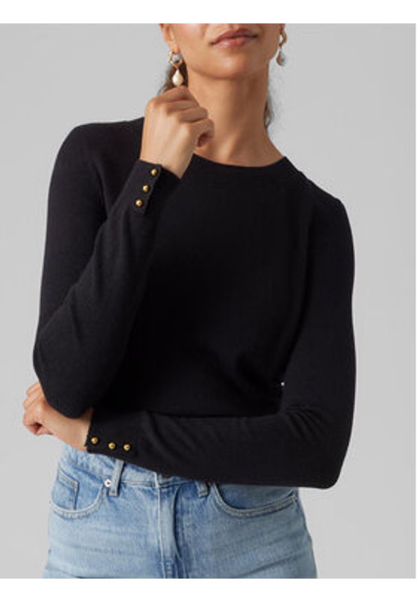 Vero Moda Sweter 10291147 Czarny Regular Fit. Kolor: czarny. Materiał: syntetyk