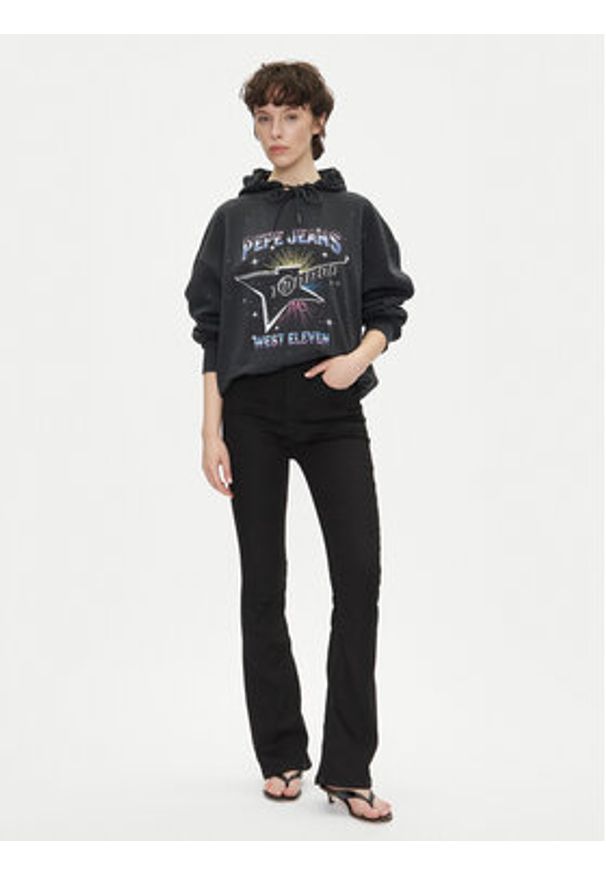 Pepe Jeans Bluza Lilian PL581469 Czarny Loose Fit. Kolor: czarny. Materiał: bawełna