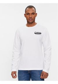 Calvin Klein Longsleeve Cut Through Logo Ls T-Shirt K10K112891 Biały Regular Fit. Kolor: biały. Materiał: bawełna. Długość rękawa: długi rękaw #1