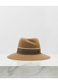 MAISON MICHEL PARIS - Beżowy kapelusz Virginie. Kolor: beżowy. Materiał: futro. Wzór: aplikacja. Styl: klasyczny #2