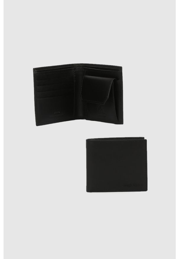 Valentino by Mario Valentino - VALENTINO Mały czarny portfel męski hummus wallet. Kolor: czarny