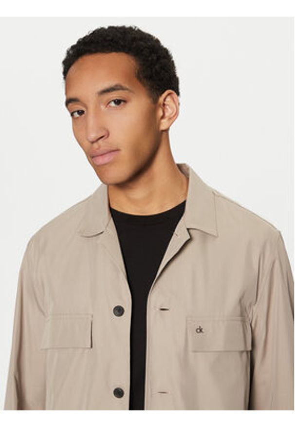 Calvin Klein Koszula K10K113815 Beżowy Regular Fit. Kolor: beżowy. Materiał: bawełna