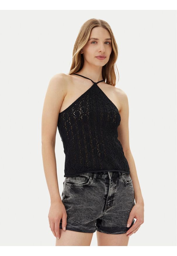 only - ONLY Top Noella 15352137 Czarny Regular Fit. Kolor: czarny. Materiał: syntetyk