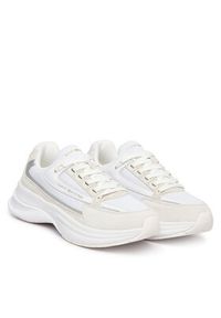 TOMMY HILFIGER - Tommy Hilfiger Sneakersy Th Sporty Chic Runner FW0FW09187 Biały. Kolor: biały. Materiał: zamsz, skóra #3