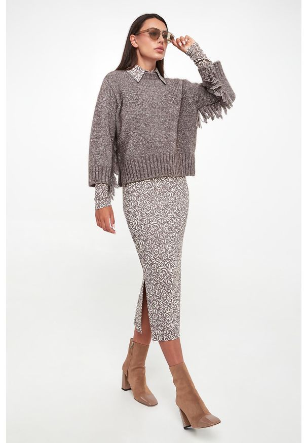 Marella - Sweter damski Nervi MARELLA MONOCHROME