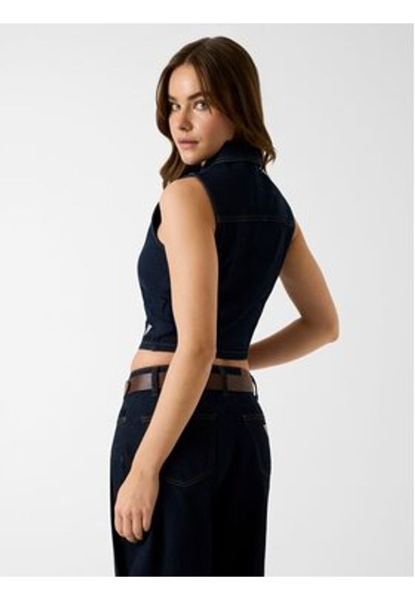 Guess Jeans Top 182186 Niebieski Classic Fit. Kolor: niebieski