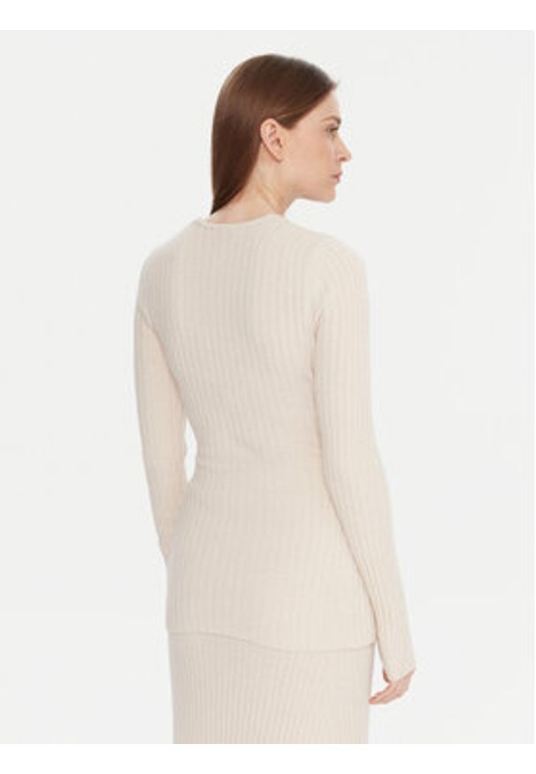 Kontatto Kardigan 3M0954C Écru Slim Fit. Kolor: kremowy. Materiał: syntetyk