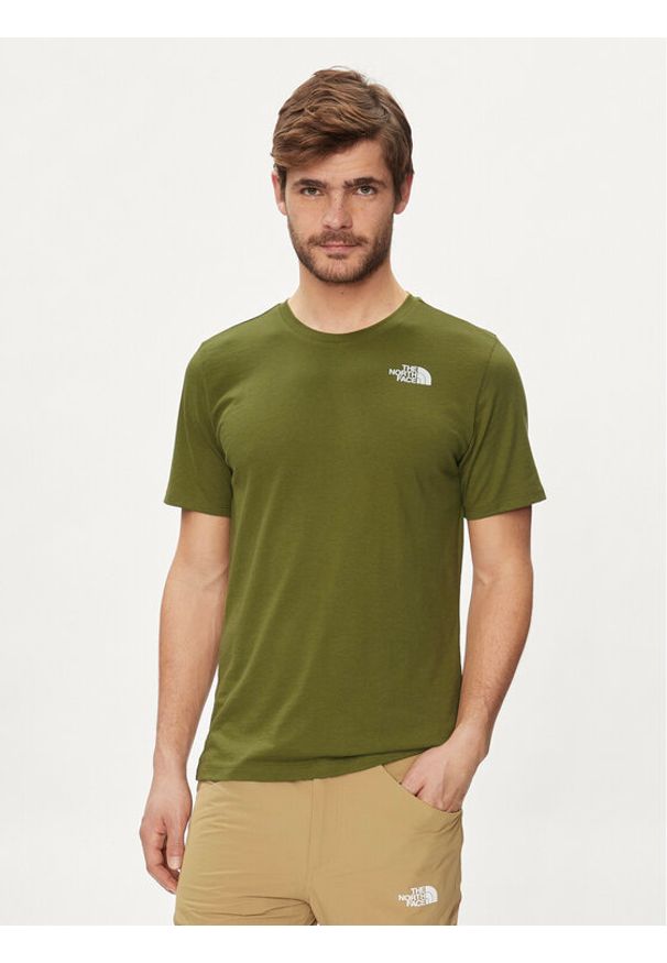 The North Face T-Shirt Foundation Mountain Lines NF0A8830 Zielony Regular Fit. Kolor: zielony. Materiał: bawełna, syntetyk