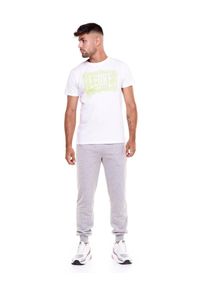 LEONE 1947 APPAREL - T-shirt męski w kolorze indygo. Kolor: biały. Materiał: tkanina. Sport: fitness