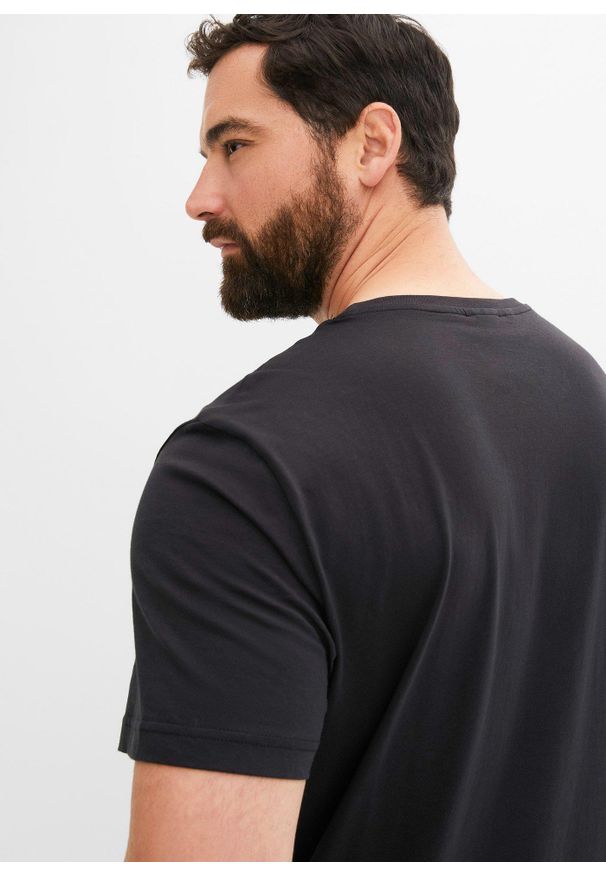 bonprix - T-shirt (3 szt.). Kolor: czarny. Materiał: jersey