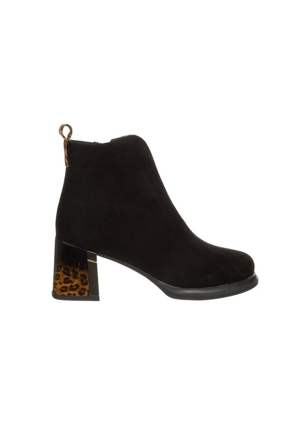 Botki Loretta Vitale C6911 Black 514281, Czarny, Skóra naturalna - 37. Okazja: na co dzień. Kolor: czarny. Materiał: skóra. Szerokość cholewki: normalna. Wzór: motyw zwierzęcy. Styl: casual