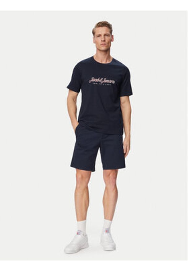 Jack & Jones T-Shirt Montauk Type 12290887 Niebieski Regular Fit. Kolor: niebieski. Materiał: bawełna