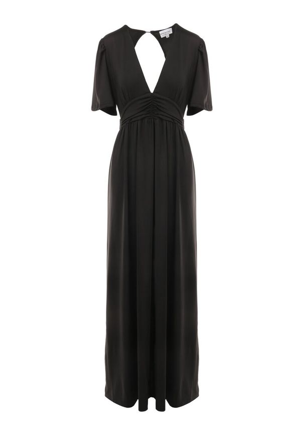 Born2be - Czarna Sukienka Naude. Okazja: na ślub cywilny, na wesele. Kolor: czarny. Wzór: kolorowy, jednolity, gładki. Typ sukienki: rozkloszowane. Styl: elegancki, wizytowy. Długość: maxi