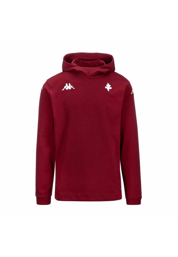 Kappa - Dziecięca bluza dresowa Metz Arufegot 2024/25. Kolor: czerwony. Materiał: dresówka. Sport: piłka nożna