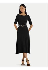 Lauren Ralph Lauren Sukienka codzienna 250863913 Czarny Regular Fit. Okazja: na co dzień. Kolor: czarny. Materiał: bawełna. Typ sukienki: proste. Styl: casual